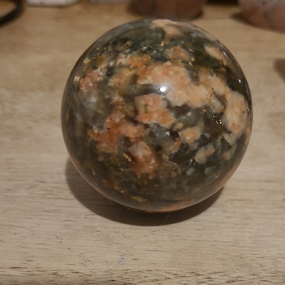 Beautiful Sphere Sunstone and Green Mica